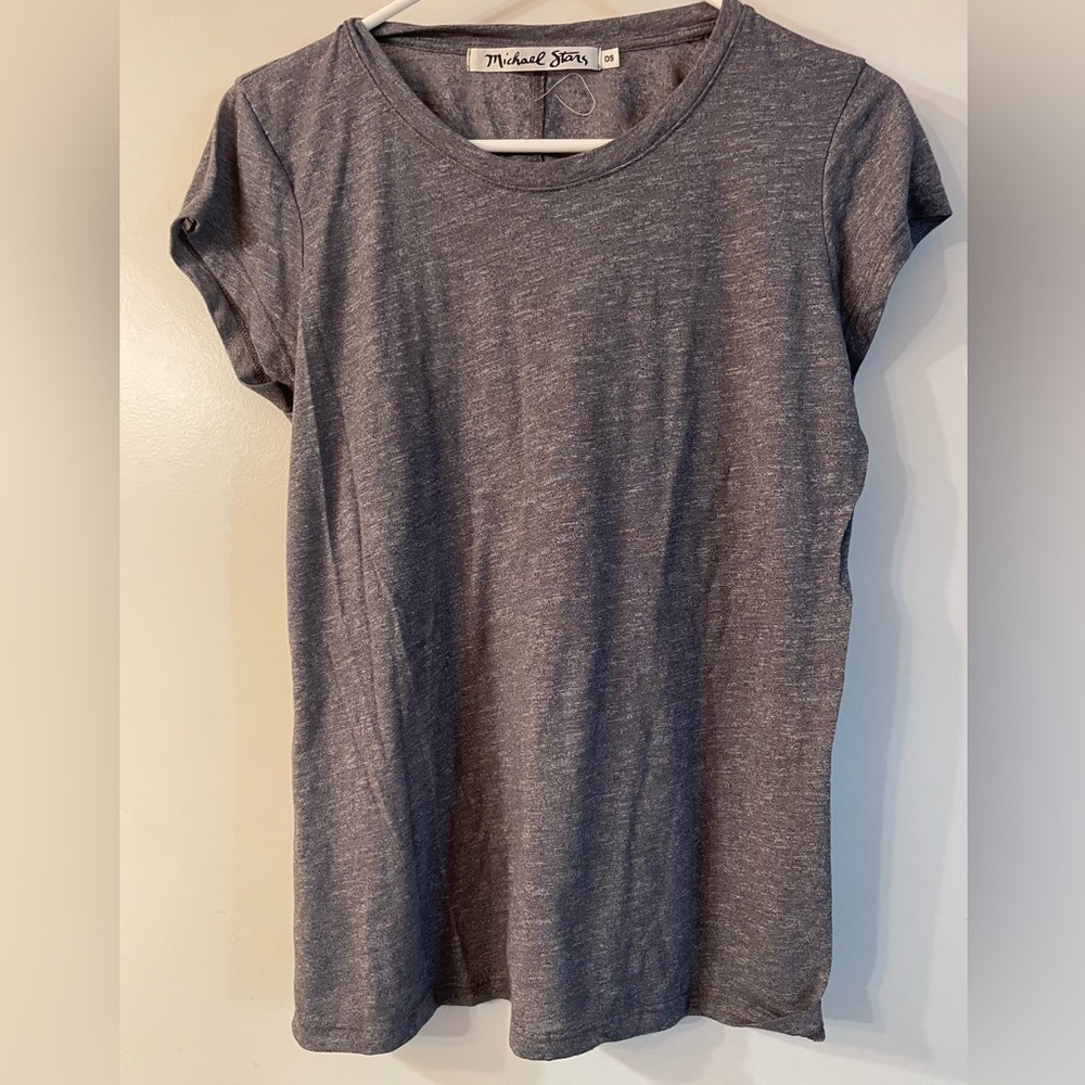 Michael Stars grey cap sleeve tee
